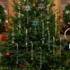 Decorações de Natal Transfronteiriças Haobei Pingente de Cone de Gelo de Acrílico Transparente Floco de Neve Transparente Barra de Gelo Pingente de Árvore de Natal
