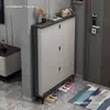 Zapatero ultradelgado de estilo italiano para entrada de casa, gran capacidad para espacios pequeños, mueble de entrada simple y moderno, zapatero de almacenamiento