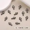 Accesorios Transfronterizos para Uñas, Estilo Punk Oscuro, Decoraciones Metálicas de Cruz Retro para Uñas, Accesorios Portátiles para Uñas DIY