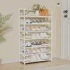 Prateleira de Sapatos com Apoio de Braço Simples para Casa Entrada de Porta Rack de Armazenamento Interno à Prova de Poeira Rack de Armazenamento para Dormitório Estudantil Armário de Sapatos A partir de Uma Peça