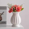 Shumen Blanco Nórdico Boca Grande Simple Cerámica Decorativo Jarrón para Flores Secas Flores Acuáticas Sala de Estar Arreglos Florales Decoración de Escritorio