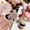 Anillo de camelia TikTok live popular imitación diamante amarillo seis flores retro moderno lujo ligero de alta gama para mujer