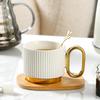 Xícara e pires de café com aparência elegante, caneca de cerâmica, xícara de café para chá da tarde doméstico, estilo nórdico ins, xícara de água para casal