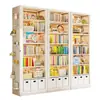 Estante de biblioteca de aço integrada, prateleira de armazenamento de piso montada na parede, estante infantil multi-camadas para casa, estante de ferro