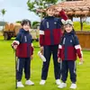 Nuevos Uniformes de Primaria y Secundaria, Chaquetas de Tres Piezas, Uniformes de Jardín de Infancia, Uniformes de Clase de Otoño e Invierno para Niños, Trajes para Día Deportivo