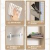 Estante de Almacenamiento de Cocina de Nogal Antiguo Montado en la Pared Multicapa Sin Perforaciones para Tapas de Olla, Cuchillos, Palillos, Cucharas, Condimentos