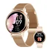Ak88 Reloj Inteligente Transfronterizo para Mujer, Pulsera Deportiva Inteligente, Estilo Redondo, Correa de Acero Inoxidable Moderna, Reloj Deportivo