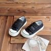 Zapatillas de Estudiante con Velcro Cabeza de Mango Deportivas Casuales para Mujer Verano Lona Transpirables Zapatos Blancos fufu de Leche