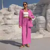 Fornecimento Exclusivo Transfronteiriço do Novo Conjunto Feminino Fashion de Outono: Cardigã Solto com Botões de Manga Longa e Calça de Perna Larga Agora Disponível