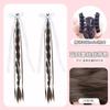 Peluca Trenza Cola de Caballo Infantil Cabello Falso Lazo de Diamantes Rotos Trenza Peluca Nuevo Estilo Chino Flequillo Pinza Accesorios para el Cabello de Cabeza