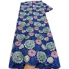 Bordado completo de pedrería floral, vestido de fiesta africano de tela bali, encaje suizo voile de algodón puro