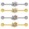Pendientes de cabeza de gato transfronterizos de Gaby Europa y Estados Unidos, pendientes de acero inoxidable, lindos pendientes de gato, pendientes, joyas para perforaciones en el cuerpo +