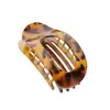 Presilha de Cabelo Francesa Plana Estilo Novo Transfronteiriça, Presilha Horizontal Grande com Múltiplos Dentes Estampa de Leopardo Retrô para a Parte de Trás da Cabeça, Acessório de Cabelo para Organizar Cabelos Soltos