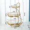 Cesta de Frutas de Hierro Nórdico Cesta de Frutas Multicapa Estante de Almacenamiento Mesa de Café Almacenamiento Creativo Dulces Bocadillos Cesta de Frutas Transfronterizo
