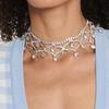 Nuevo Diseño Exagerado Europeo y Americano Cadena de Garra Diamante Diamante de Imitación Malla Super Flash Collar de Diamantes Accesorios de Banquete para Mujer