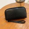 Clutch de Cuero con Patrón de Cocodrilo 2025 Nuevo Bolso Largo con Cremallera para Teléfono Móvil Fabricante Venta al por Mayor Monedero de Cuero Vacuno de Capa