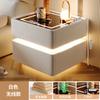 Mesa de cabeceira moderna, leve, luxuosa, inteligente, de alta qualidade, para quarto, prateleira de armazenamento de cabeceira, estilo creme, armário baixo de armazenamento de cabeceira