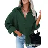 Camisa Cardigan Soltinha de Chiffon com Flores de Casco e Gola Lapela de Manga Longa Cor Sólida Nova Outono 2021 Europeu e Americano para Mulheres