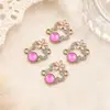 Pingente de pulseira e colar DIY de flor cravejada de diamantes com gota de óleo, acessórios de joalheria, disponível para pedidos mistos, direto do fabricante, para vendas transfronteiriças
