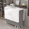 Mesa de Jantar Dobrável para Casa Apartamento Pequeno Removível com Rodas Retangular Ultrafina Multifuncional para Sala de Jantar Dormitório