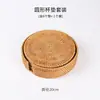 Porta-copos de Rattan Tecido Vietnamita de Outono, Tapetes de Chá, Suportes para Bule, Almofadas Térmicas para Bandejas de Chá, Acessórios para Conjunto de Chá, Tapetes de Rattan, Porta-copos Estilo Chinês