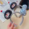 Diadema de Peluche Pingüino Pez Otoño e Invierno Especial para Lavado de Cara Orejas Lindo Dibujo Animado Dulce Diadema Pasador Tocado