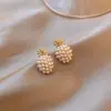 Brincos de abacaxi cravejados de diamantes mais vendidos transfronteiriços, brincos de frutas, luxo leve, alta qualidade, nicho, únicos, brincos personalizados, acessórios de orelha, brincos pendentes para mulheres