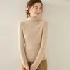 Novo Suéter Feminino de Gola Alta em Cashmere Outono/Inverno 2026, Camada Base de Cashmere Espessa Slim Fit, Suéter Emagrecedor