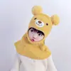 Gorro Mascarilla Bufanda Integrados para Niños y Niñas de Algodón Gorro de Invierno Forrado de Felpa Grueso Cálido Gorro de Lana Gorro de Punto