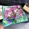 Bufanda de mujer elegante estilo coreano, seda sintética estampada, pañuelo cuadrado, chal de alta gama, bufanda para el cuello con protección solar, pañuelo para la cabeza, pañuelo para el cuello