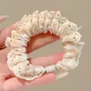 Scrunchie retrô com estampa de leopardo cor de café para outono, estilo coreano, moderno, versátil, elástico durável para rabos de cavalo e acessórios de cabelo
