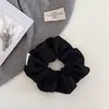 Goma de pelo de punto azul brillante de principios de otoño para mujer, versátil estilo coreano relajado para coleta baja, accesorio para el pelo para moño de uso diario