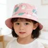Chapéu de Pescador de Verão Infantil para Meninos e Meninas, Chapéu de Sol com Desenho Animado, Chapéu de Coelho Fino de Malha Respirável com Aba Larga
