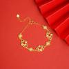 Pulseira Estilo Chinês Ouro Areia Antigo, Pulseira Filigrana Estilo Palácio Retrô Fengxi, Fornecedor de Joias Femininas e Duradouras