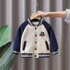 7815 Jaqueta Infantil Primavera e Outono 2026 Nova Jaqueta de Baseball Infantil Roupa de Outono para Bebê Jaqueta Infantil Tendência