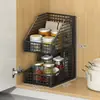 Caixa de armazenamento interna para porta de armário de cozinha artefato de armazenamento de parede sem furos rack de armazenamento para película aderente de porta de armário e geladeira