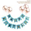 Diseño de fiesta de cumpleaños, 5 globos de lentejuelas + pequeño juego de banderas de feliz cumpleaños color bronce, venta al por mayor