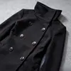 Casaco feminino curto slim fit outono e inverno 2026, gola alta, blusa feminina de abotoamento duplo, versátil para o dia a dia, comércio exterior