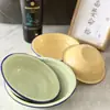 Lavabo de Esmalte Anticuado Nostálgico para el Hogar Engrosado Lavabo para Verduras Tazón para Sopa Lavabo Lavabo para Ropa Comercial