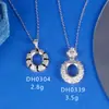 Colar de Prata Esterlina S925 com Cravação de Pedra Oval 8*10mm, Cravação de Pingente de Luxo com Diamantes Completos, Acessórios DIY Sem Gravação