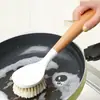 Escova para limpar panela de cozinha antiaderente óleo não suja a mão cabo longo escova de panela escova de limpeza de panela escova de louça panela