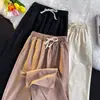 Calças Casuais Masculinas de Cor Sólida com Design de Bolso Grande Simples Soltas de Perna Larga Versáteis para o Dia a Dia Cintura Elástica Perna Reta Calças Longas
