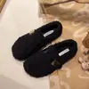 Zapatos de Algodón Planos de Piel Estilo Coreano Versátiles 2026 Otoño/Invierno Nuevo Llegada Mocasines de Felpa Mary Jane sin Cordones Mocasines con Forro de Terciopelo