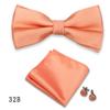 Gravata Borboleta Listrada Cor Sólida Abotoaduras Quadrado Quadrado Terno de 3 Peças Banquete de Casamento Acessórios de Vestuário Masculino vermelho vinho Gravata