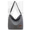 Bolso de lona nuevo transfronterizo para mujer, bolso de hombro de gran capacidad de color sólido, bolso de mensajero con cremallera retro europeo y americano, bolso de lona al por mayor