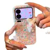 Adecuado para funda de teléfono móvil Apple 17, Conejo de felpa floral de invierno lindo, Cubierta protectora de textura de cuero con agujero grande para iPhone 18Pm 15