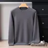 Suéter Masculino Gola Redonda 100% Caxemira Pura Outono/Inverno 2026, Caimento Solto, Tricô Grosso e Pesado, Camada Base