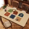 Mantel individual retro estilo americano, impermeable, a prueba de aceite, lavable, resistente al calor, protector de superficie para mesa de café de PVC de alta gama de lujo ligero