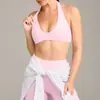 Top Fitness Costas Cruzadas com Gola Halter para Mulheres, Absorvente de Suor, Secagem Rápida, Top Esportivo para Corrida, Emagrecimento e Modelagem, Lindo Top Fitness Costas Cruzadas