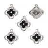 Aleación Inlay de Goteo de Aceite Trébol de la Suerte Trébol de Cuatro Hojas Colgante DIY Collar Pulsera Pendiente Accesorio de Decoración W765